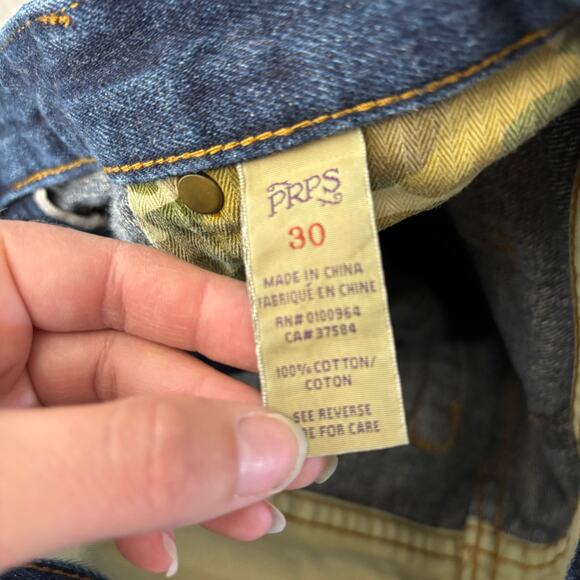 PRPS Japanese Selvedge Denim Jeans 30x32 Dark Wash Raw Slim Fit Premium Rigid - Picture 11 of 13